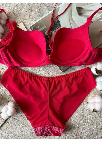 Красный красное велюровое женское нижнее белье комплект на 3 размер Weiyesi