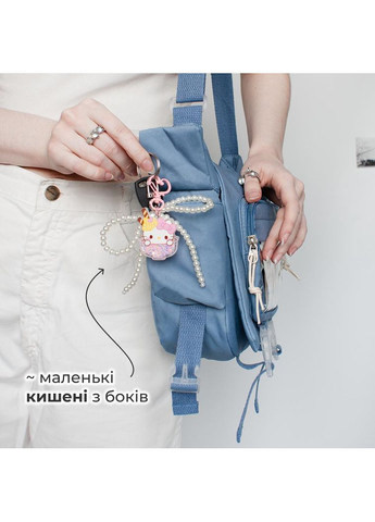 Голубая школьная сумка мессенджер для учебы вместительная прозрачное отделение для декора кавай вмещает А4 студенту харадзюку No Brand (350935454)