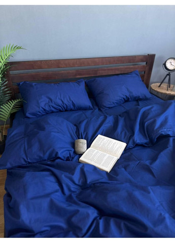 Постільна білизна бавовняна Однотонна Двоспальна 180 x 220 Бязь Синій 50 х 70 No Brand (352200400)