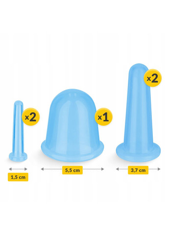 Вакуумные массажные банки силиконовые для тела (китайские/атницелюлитные банки) 5 шт Blue () 4FIZJO P-5907739314956 (345714804)