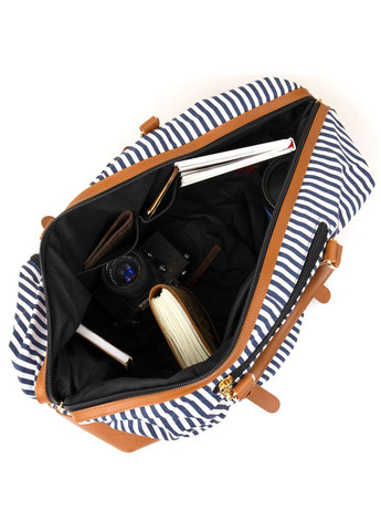 Дорожная сумка текстильная женская в полоску Vintage белая (sku_20667) No Brand (327819975)