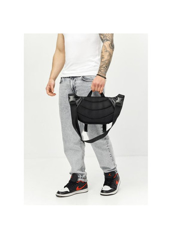 Велика шкіряна чоловіча поясна сумка бананка DynamicDart чорна Sambag (328470348)