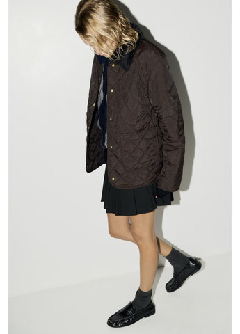 Темно-коричневая демисезонная стеганая куртка H&M