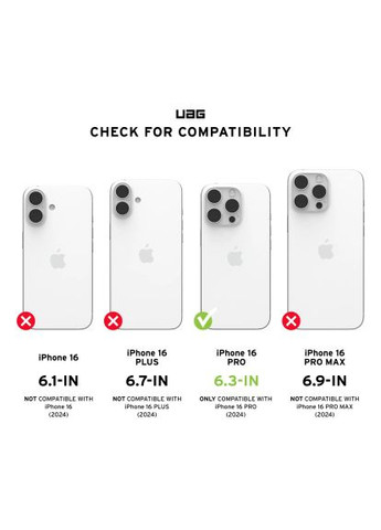 Чохол до мобільного телефона (114480114333) UAG iPhone 16 Pro Plyo Magsafe Ice/Silver (364659257)