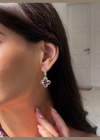 Сережки "Purple Clover" Le'Perle (329751631)
