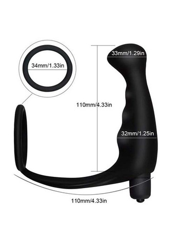 Анальний масажер стимулятор простати з вібрацією Roger-4 - Чорний Drive No Brand (327875845)