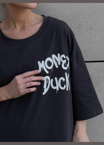 Графитовое повседневный женское платье-футболка рубашка Україна мультикам