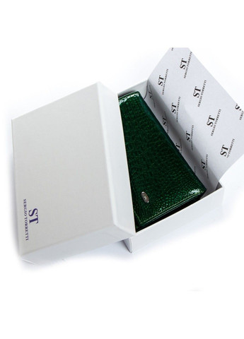 Шкіряний жіночий лаковий гаманець W5 dark-green Sergio Torretti (282557246)