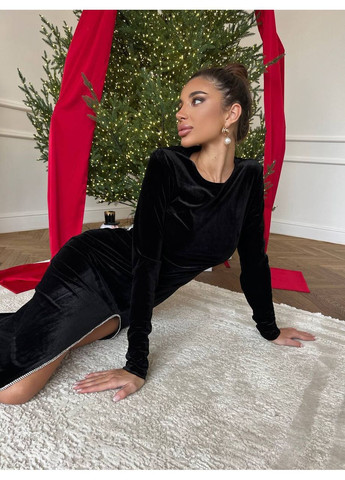 Черное праздничный, коктейльное, вечернее женское роскошное платье силуэтная Avanti однотонное