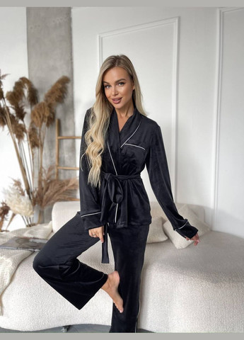 Черная зимняя пижама женская No Brand