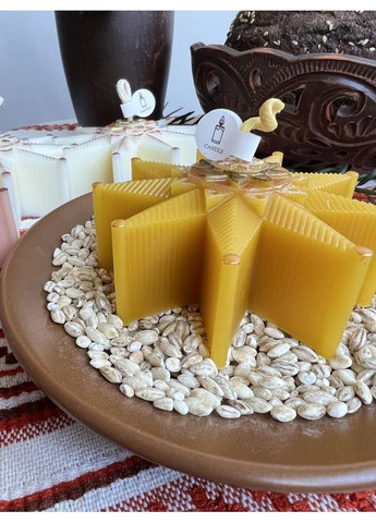 Рождественская свеча звезда из натурального воска – праздничный декор и подарок ручной работы. Hand Made (368828608)