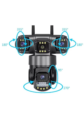 IP камера відеоспостереження RIAS C28-4G (v380Pro APP) 3 об'єктиви 2MP+2MP+2MP вулична з віддаленим доступом No Brand (395877965)