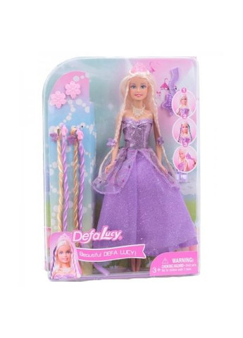 Кукла Lucy с косичками (8182), в фиолетовом платье Defa (290841642)