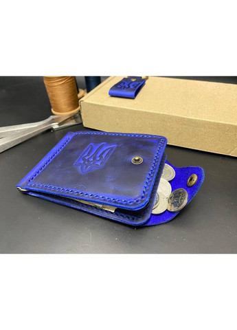 Шкіряний Гаманець Затиск Для Грошей із Натуральної Шкіри Ручної Роботи з Монетницею з Гербом Набір + Брелок Колір No Brand (356508870)