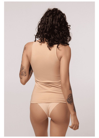 Майка подовжена зі спортивної мікрофібри бежева Tallo LS001t Luna — 296299844