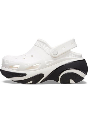 Белые сабо кроксы Crocs на платформе