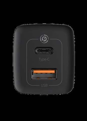 Сетевое зарядное устройство GaN2 Lite 2 порта, USB + TypeC 65W Черный (CCGAN2L-B01) Baseus (280916222)