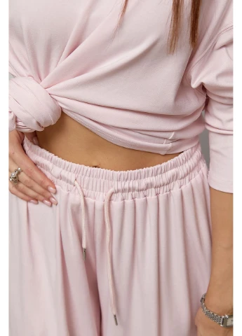 Однотонний вільний костюм зі вільним лонгом та штанами Lurex (388723981)