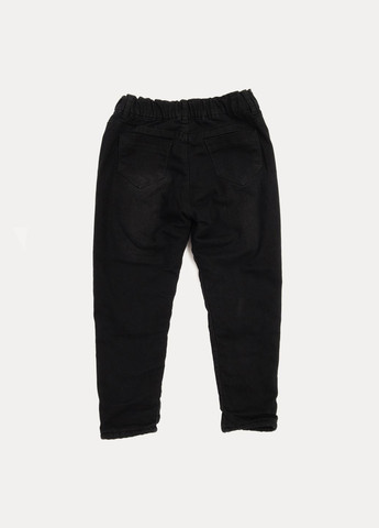 Черные зимние джинсы утепленные для девочки цвет черный cb-00230441 Sercino