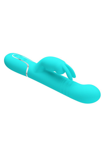 Вібратор-кролик з фрикціями і кульками, що обертаються, бірюзовий, 22.6 х 3.7 см Pretty Love (361670423)