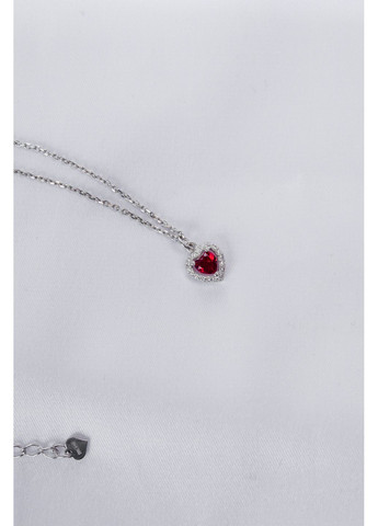 Колье серебряное Сердце красное 536п, размер No Brand (362193966)