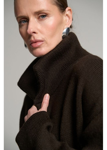 Коричневое Пальто 2788 Горький шоколад Triko Bakh