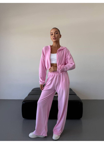 Жіночий велюровий костюм з худі та штанами No Brand Р4936-514/1 (361030733)