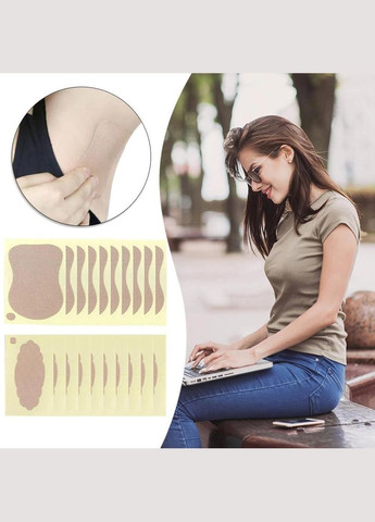 Подушечки от пота для подмышек наклейки дезодорирующие впитывающие телесные дышащие, набор 10 шт No Brand (337992351)