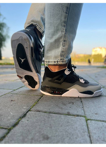 Комбіновані Осінні кросівки чоловічі nike air jordan 4 stelth найк аір джордан No Brand