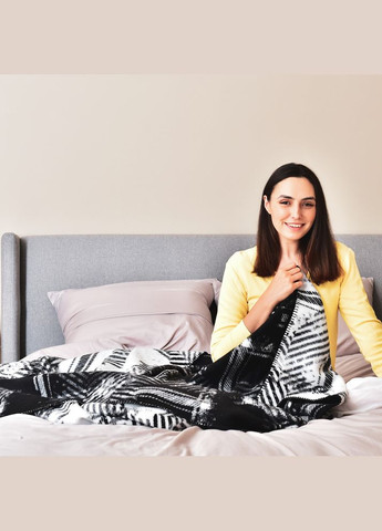 Плед покрывало Kassandra 150x220 см черный хлопковый хлопок натуральный IDEIA (334726462)