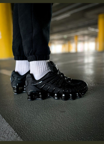 Чорні Осінні кросівки nike shox tl 'triple black" kbr-26983 No Brand