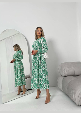 Зеленое женское платье из шелкового софта цвет зеленый р.42/44 453515 New Trend