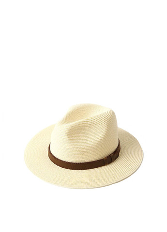 Шляпа федора женская бумага бежевая BAY LuckyLOOK 376-039 (289478336)