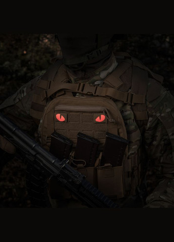 Нашивка Tiger Eyes Laser Cut (пара) Coyote/Red/GID M-TAC (315047206)