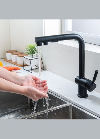 Комплект черной кухонной мойки и смесителя из нержавеющей стали NB-4643 Nett (336938078)