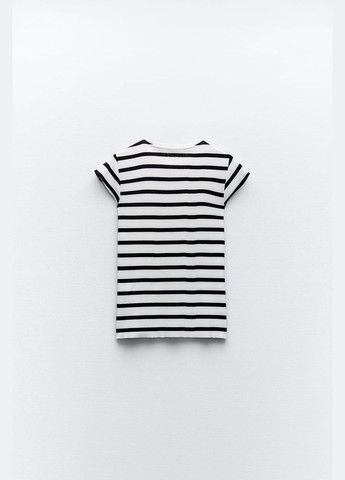 Комбинированная всесезон легкая хлопковая футболка с коротким рукавом Zara