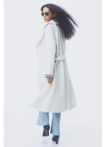 Білий демісезонне Пальто двобортне H&M
