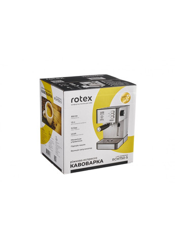 Рожковая кофеварка эспрессо RCM750S Life Espresso Rotex (315604483)