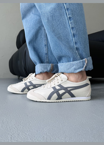 Бежевые демисезонные кроссовки мужские и женские asics onitsuka tiger mexico beige | асикс онитцука тайгер бежевые No Brand