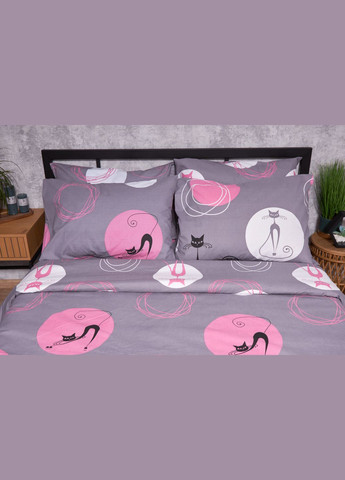 Комплект постельного белья Бязь Gold Люкс «Mauve Cats» Детский 110х140 наволочки 2х50х50 (MS-830000078) Moon&Star MauveCats (293173108)