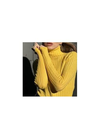 Желтый демисезонный женский гольф с вискозой, размер (арт. 0414) No Brand