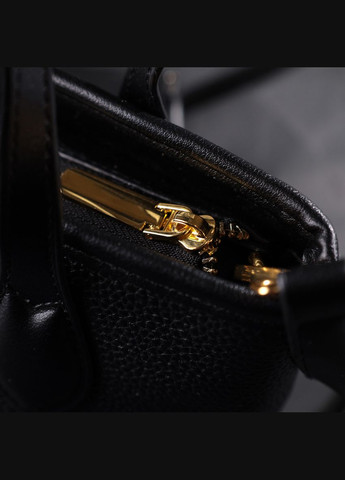 Вместительная сумка с двумя ручками из натуральной кожи черная 22286 Vintage (329196665)