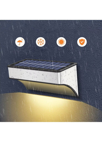 Настінний садовий світильник на сонячній батареї 4 шт з автоматичним включенням вуличний ліхтар із вологозахистом IP65 (SF286) No Brand (361161864)