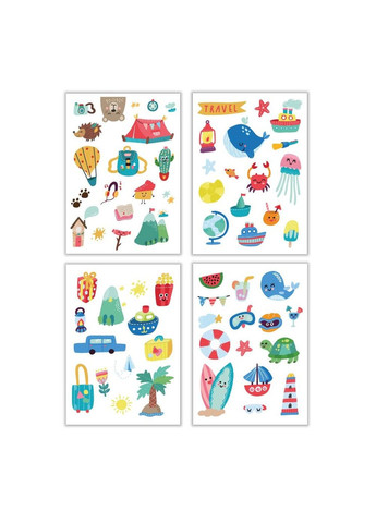 НАБІР ДИТЯЧИХ ТИМЧАСОВИХ ТАТУЮВАНЬ ІСТОРІЇ МАНДРІВНИКІВ 301100 Dodo (299666691)