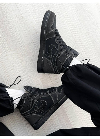КРОСІВКИ ЖІНОЧІ NIKE AIR JORDAN 1 HIGH OG TS TRAVIS SCOTT - BLACK PHANTOM НАЙК АІР ДЖОРДАН No Brand чорні демісезони (367178186)