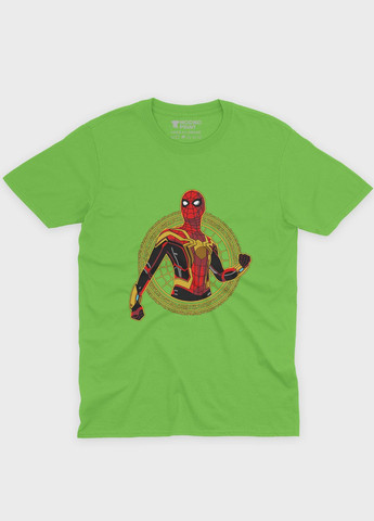 Салатова демісезонна футболка для хлопчика з принтом супергероя - людина-павук (ts001-1-kiw-006-014-076-b) Modno