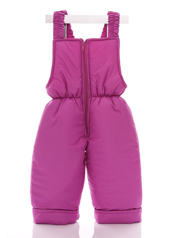 Рожевий зимній комбінезон на синтепоні для дівчинки з принтом сердечек нуль підстібка рожеве коричневе хутро 86 см (50726) BABYKROHA