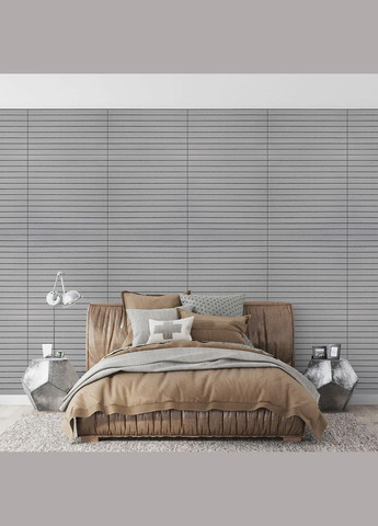 Покрытие виниловое самоклеющееся 3D рейки скандинавский белый шпон 600*600*2,8мм (D) SW-00002197 Sticker Wall (329897823)