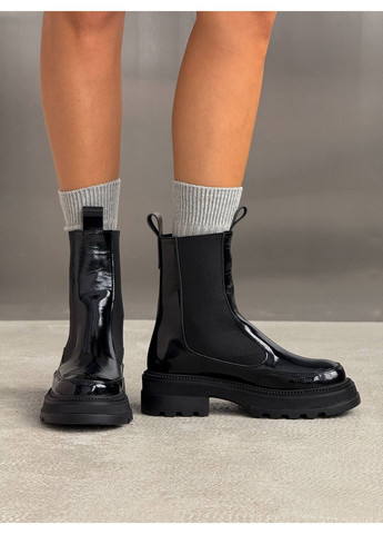 челси женские nikart из натуральной кожи (наплак) с байкой – черные. No Brand