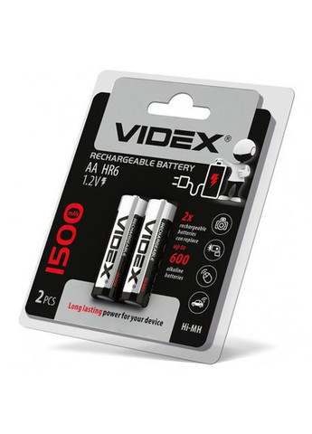 Акумулятор Ni-MH AA/R6 1500 mAh (2шт) Videx (370255731)